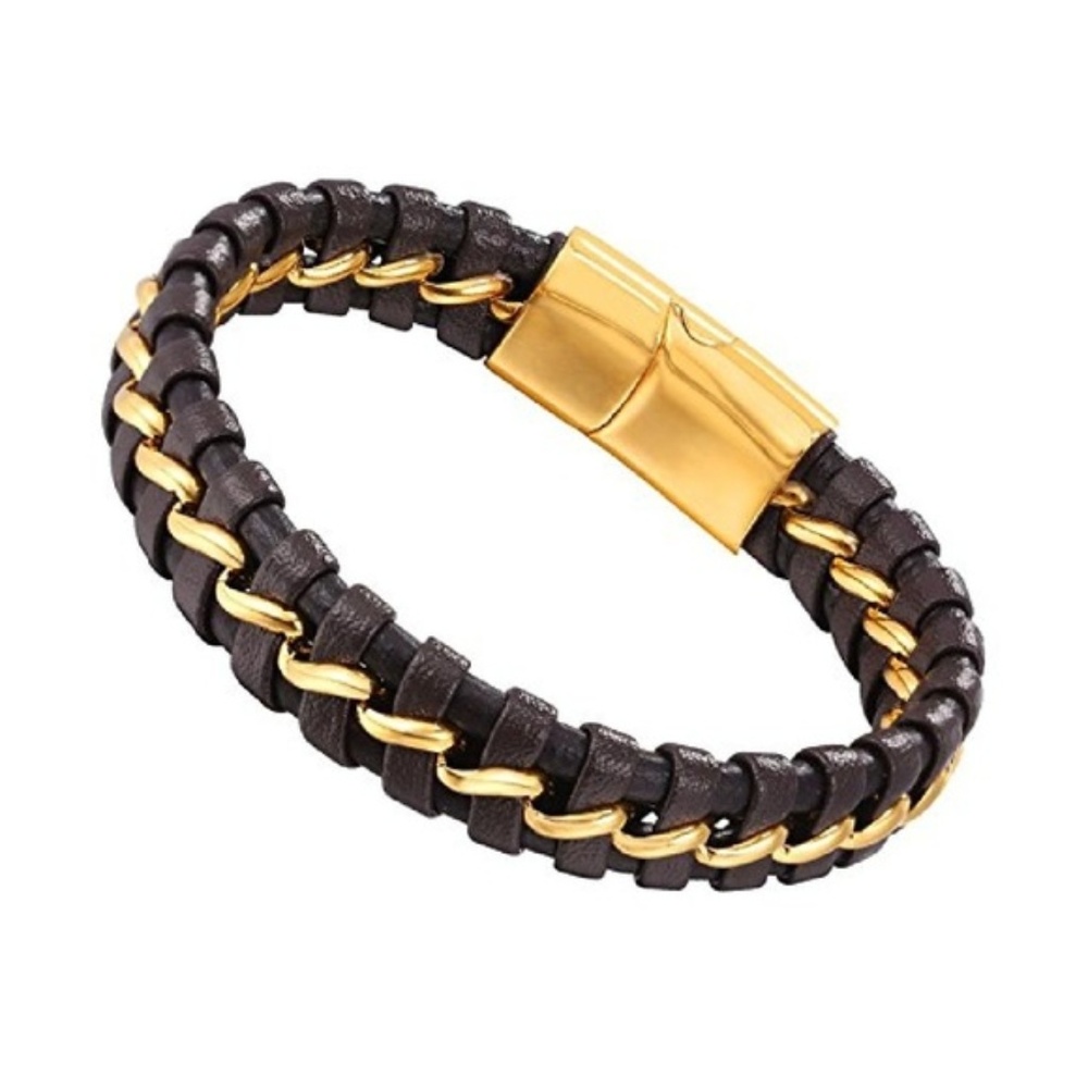 Mens "Anthony" Genuine Leather Bracelet